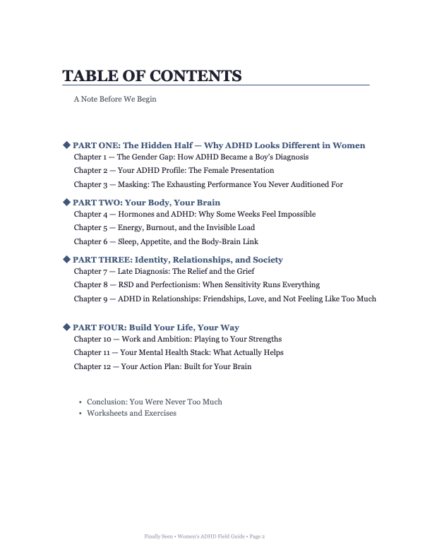 FINALLY SEEN - The Women's ADHD Field Guide