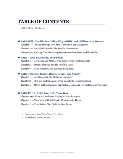FINALLY SEEN - The Women's ADHD Field Guide