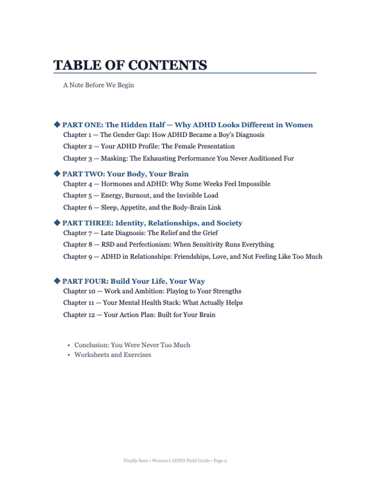 FINALLY SEEN - The Women's ADHD Field Guide
